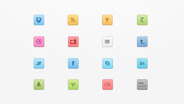 Candy Social Media Icons & Buttons