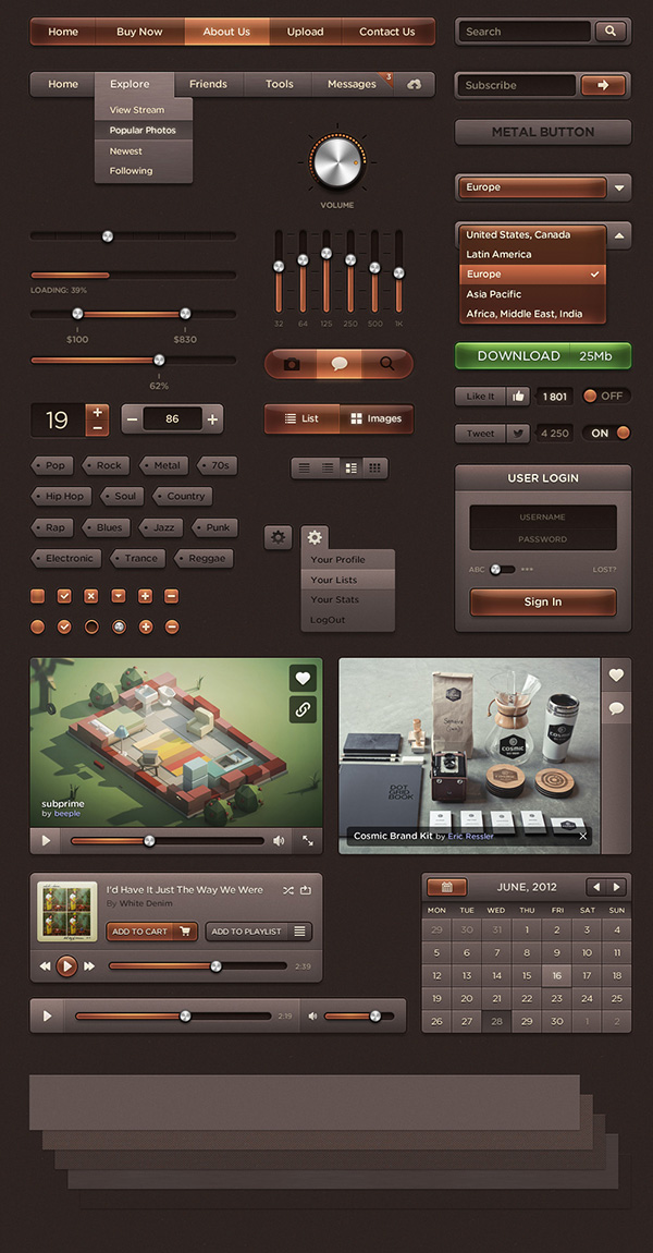 Dark Amber UI – Web User Interface Kit