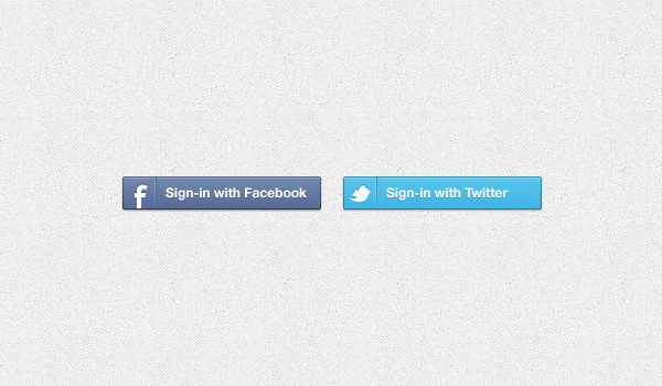 Facebook & Twitter Sign-in Buttons