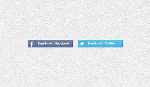 Facebook & Twitter Sign-in Buttons - Download Free PSD and HTML