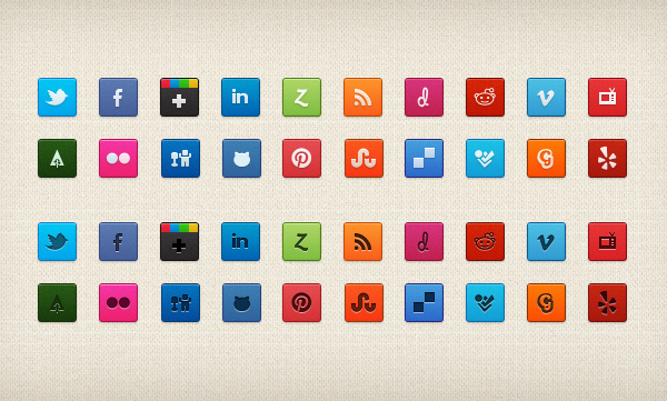 Purty Social Icon Set