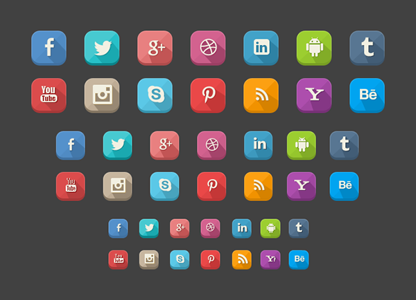 42 Long Shadow Social Icons