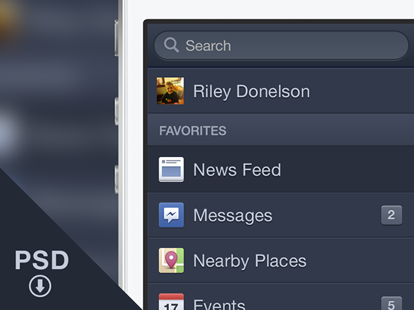 Facebook iOS Menu