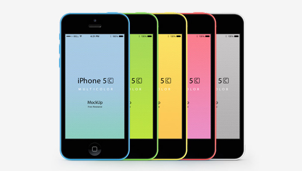 iPhone 5c + Case Showcase Template (PSD)