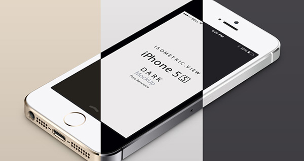  3D View iPhone 5S Psd Vector Mockup