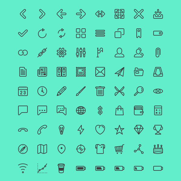 Line icon set for UI