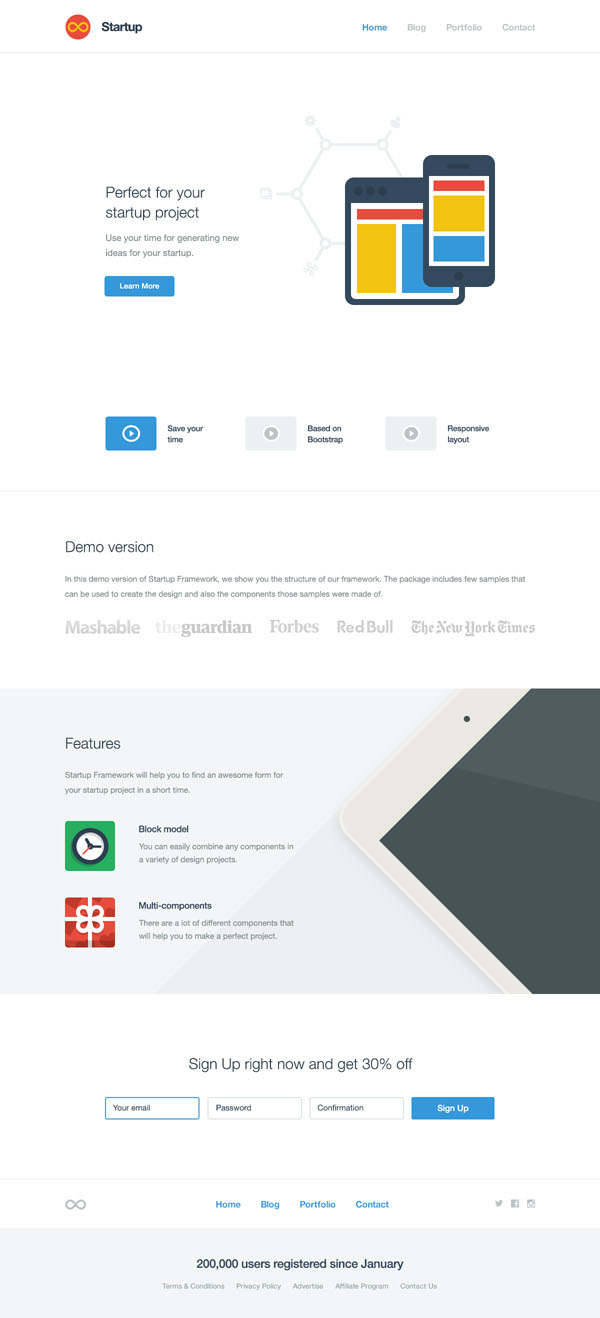 Technology Website Template Download Free PSD and HTML