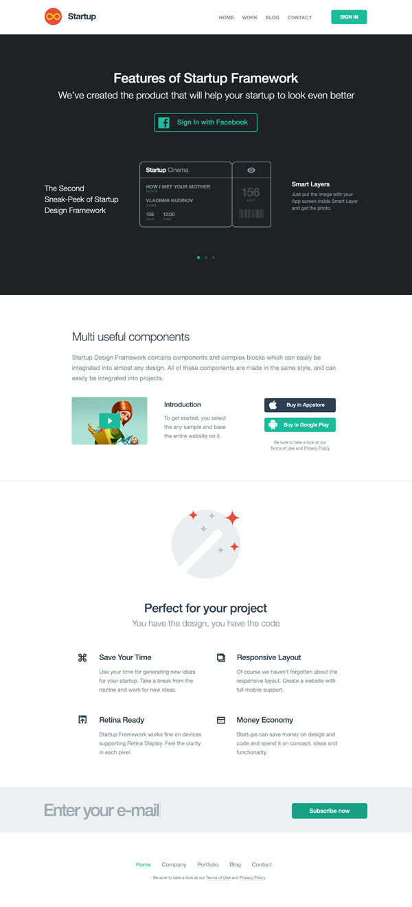 One-page Application Website Template